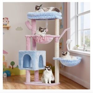 Cat Tree and Tower Condo with Scratching Post,Soft Platform,2 Baskets. 39.4” New